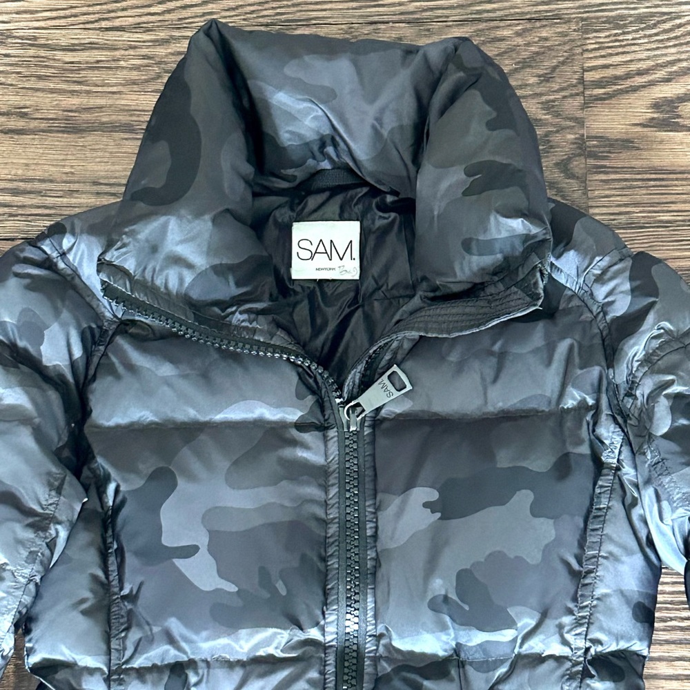 SAM Freestyle Fitted Black Camouflage Down Jacket - Picture 4 of 15